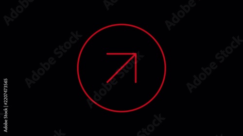 Animated Red Circle Arrow Icon Motion Graphic