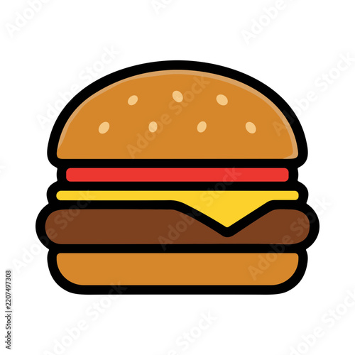 Delicious Cheeseburger with Fresh Ingredients on a Black Background