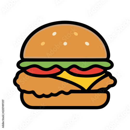 Delicious Cheeseburger with Fresh Lettuce and Tomato on a Bun