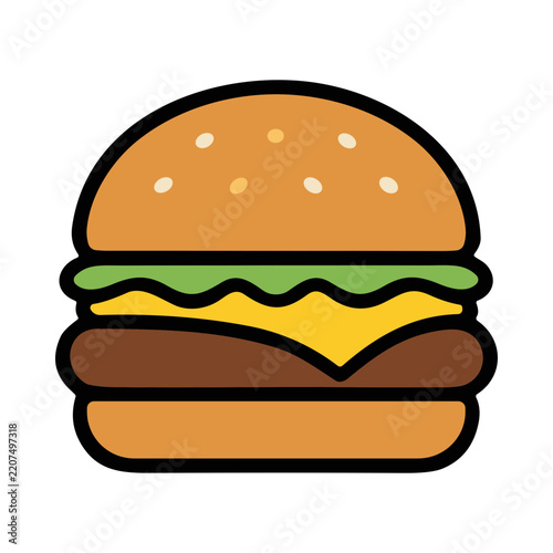 Delicious Cheeseburger with Fresh Lettuce and Melted Cheese on Bun