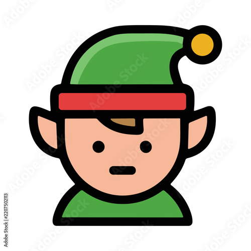 Festive Elf Character with Green Hat and Cheerful Expression