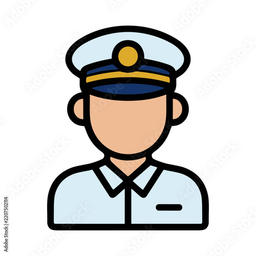 Faceless Male Police Officer in Uniform Against a Neutral Background