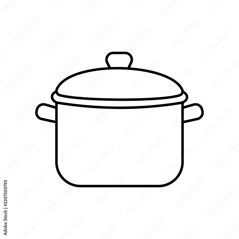 Fototapeta premium Cooking Pot With Lid For Stewing And Boiling
