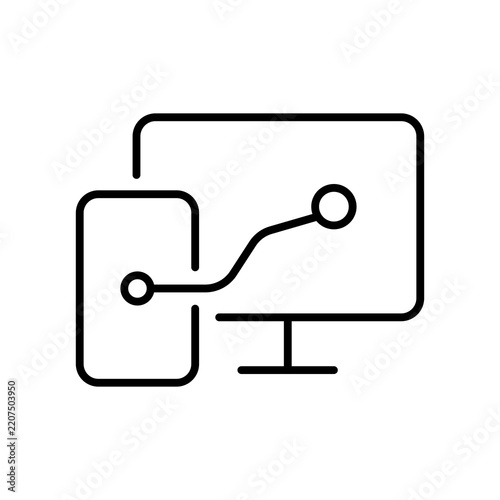 Smartphone Connected To Desktop Computer Monitor