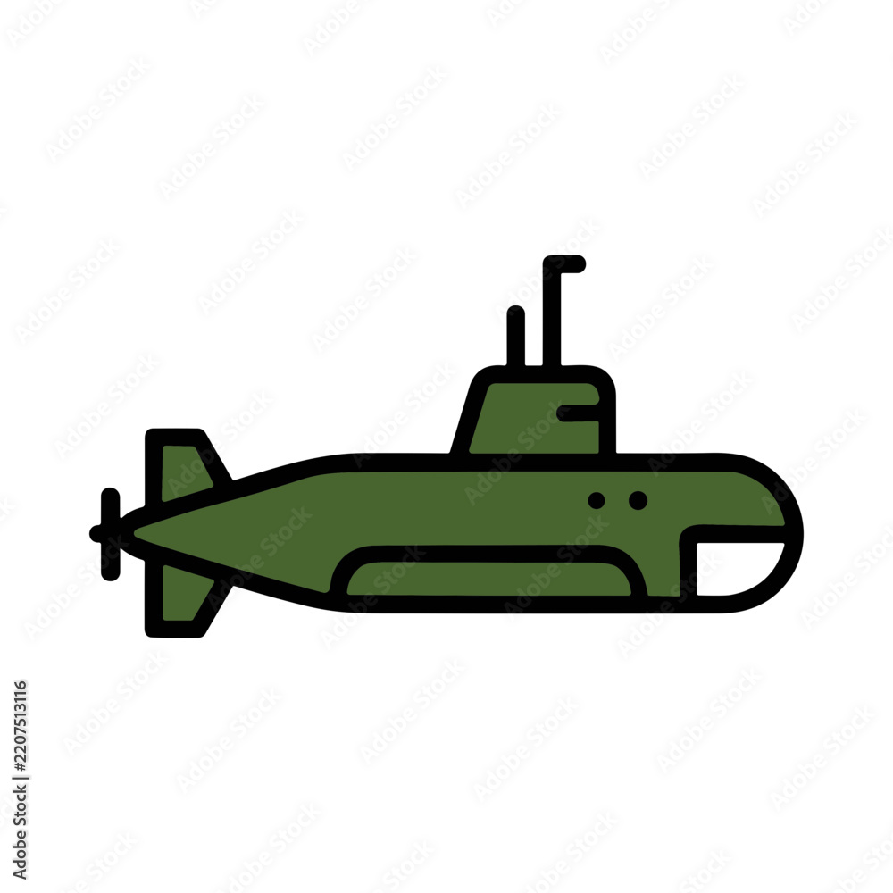 Fototapeta premium Green Submarine Designed for Underwater Exploration and Military Operations