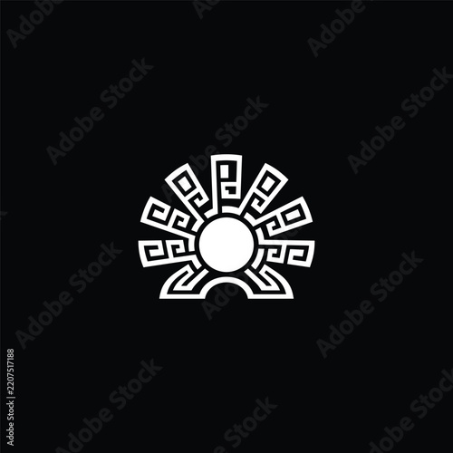 Sun logo style icon design template vector illustration