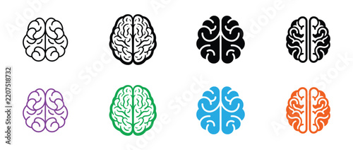 Brain Icon Set Vector Illustration for Human Mind Science and Health Concept Design