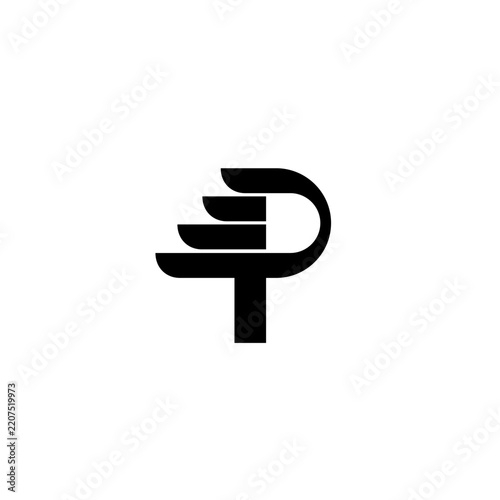 Letter P Wing Logo Design. P Initial Icon vector 
