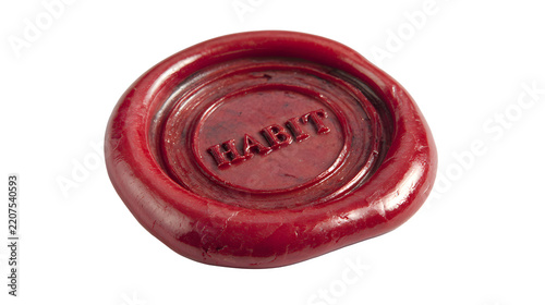 Red wax seal with habit impression