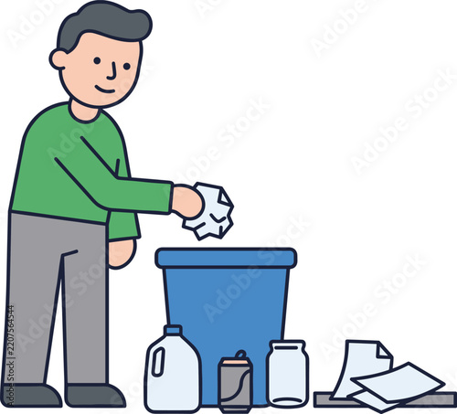 Recycling and Waste Management Icons Set – Recycling, Waste Reduction, Sorting and Environmental Protection Symbols