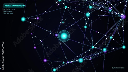 Neural Data Flow Network with Glowing Nodes and Digital Connections