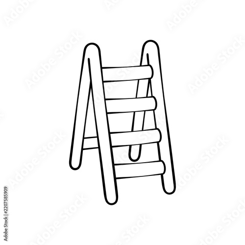 Fotografía Simple hand drawn black and white step ladder outline vector illustration for g
