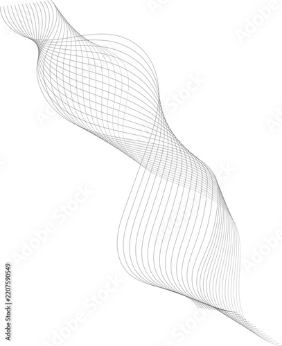 Minimalist Abstract Wave Pattern Featuring Fine Intertwined Geometric Linear Elements