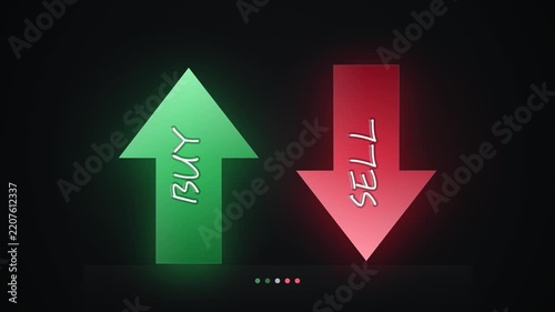 Buy And Sell Glowing Arrows Trading Concept
