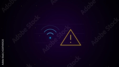 Wifi Signal Icon With Warning Alert Triangle
