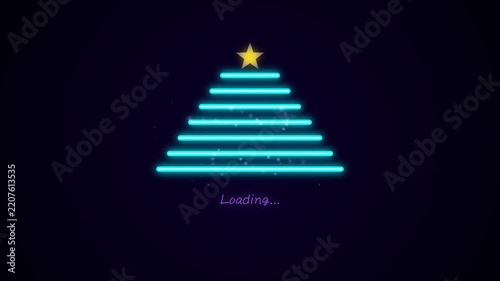 Neon Cyan Tree Shaped Futuristic Loading Screen