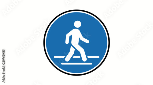 Blue circular road sign indicating a mandatory path for pedestrians only.
