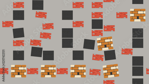 Plakat Scattered bricks pattern