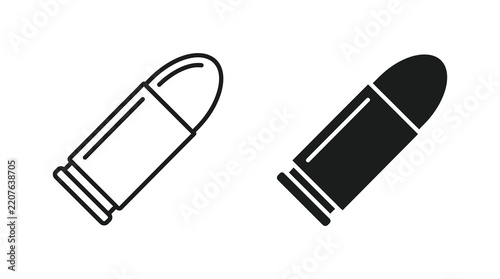 Bullet icon set in outline and solid style vector illustration