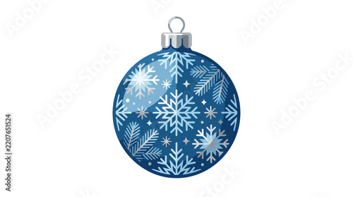 Blue Snowflake Christmas Ornament Isolated
