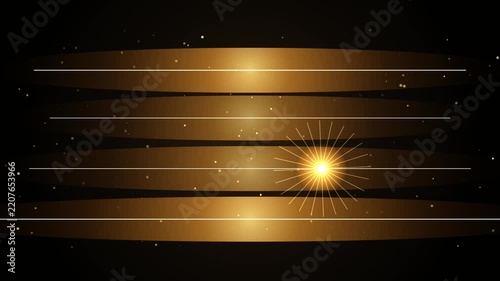 Glowing golden light rays in space background