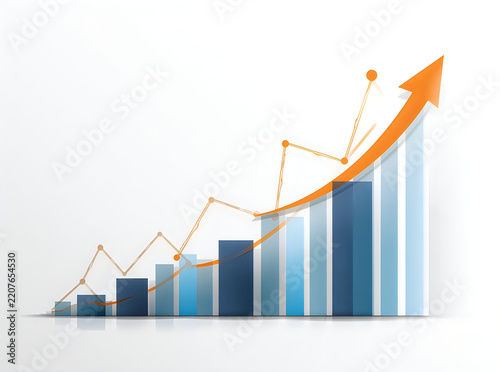 lucid origin Abstract business growth background featuring ascending geometric bars dynamic 