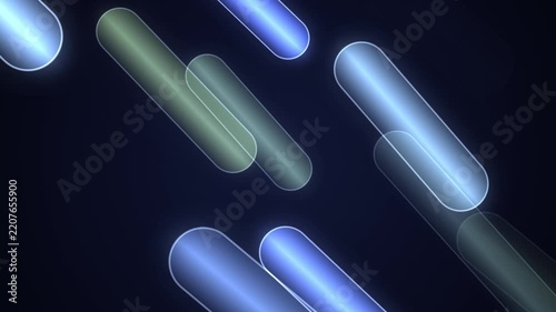 Glowing futuristic cylindrical lights on dark background