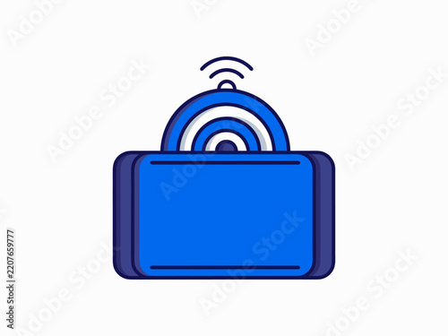 WiFi Router and Wireless Internet Network Connection Vector Icon