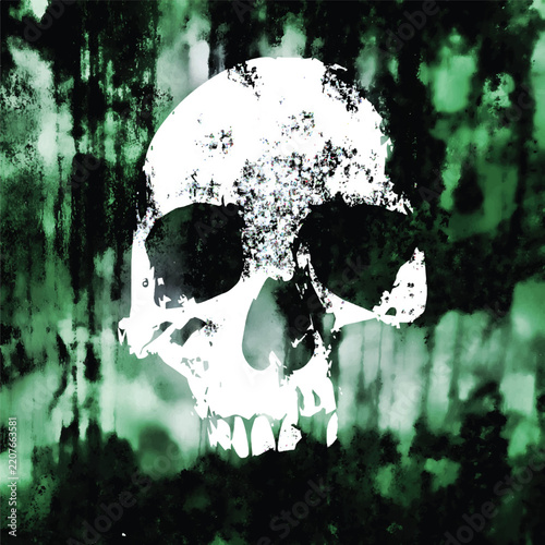 The skull sign. Grunge backdrop. Vector illustration	