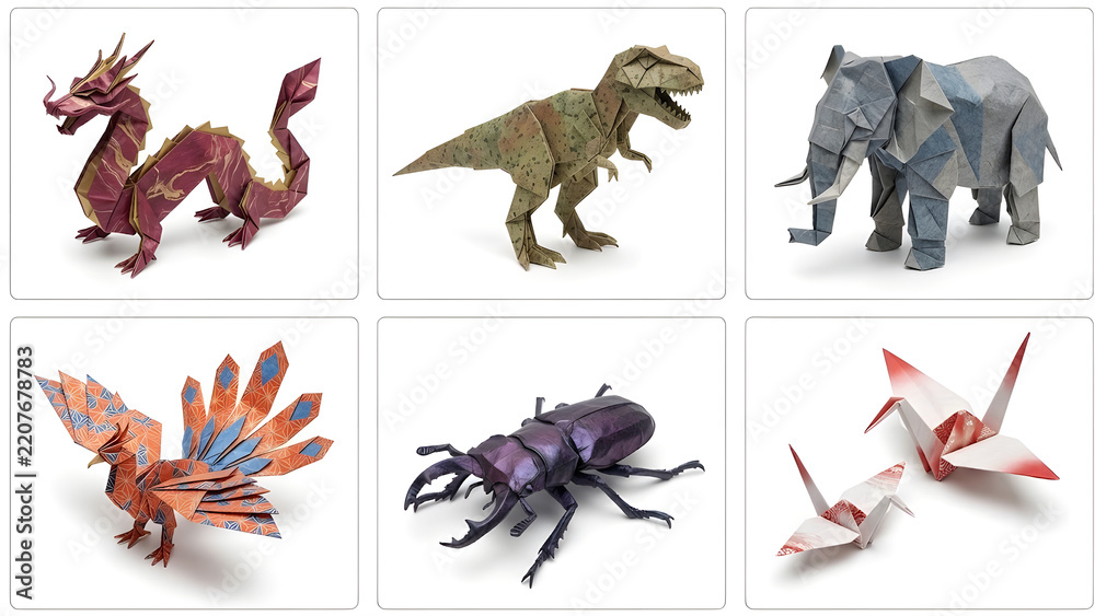 Obraz premium Creative and innovative animal shaped origami paper.
