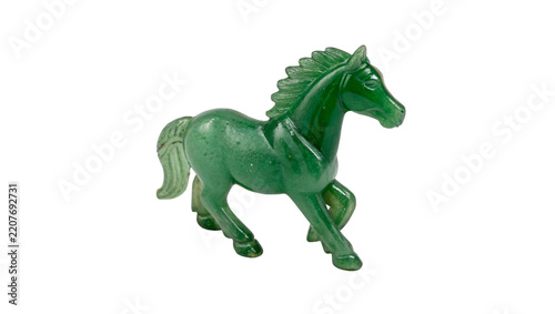 Obraz na plátně Green plastic toy horse figurine animal childhood isolated on transparent backgr