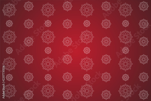 Seamless red background with snowflake pattern