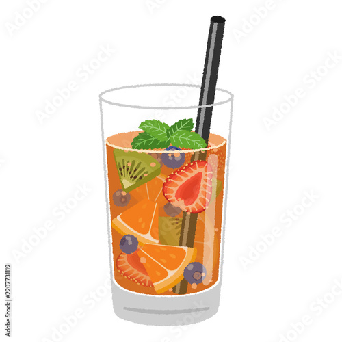 水果茶（台湾フルーツティー）コールドのイラスト