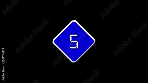 10 second digital countdown timer animation