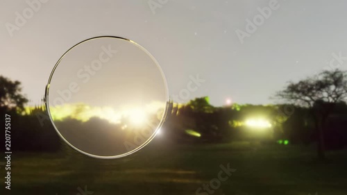 Circular glass sunlight landscape motion graphics template