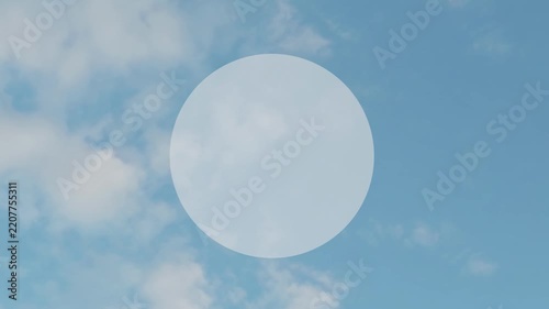 Circular glass cloudy sky motion graphics template