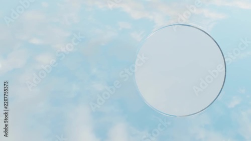 Circular glass cloudy sky motion graphics template