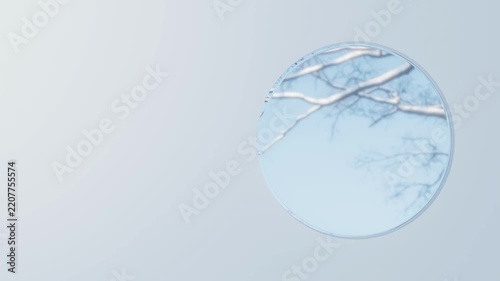 Circular glass cloudy sky motion graphics template