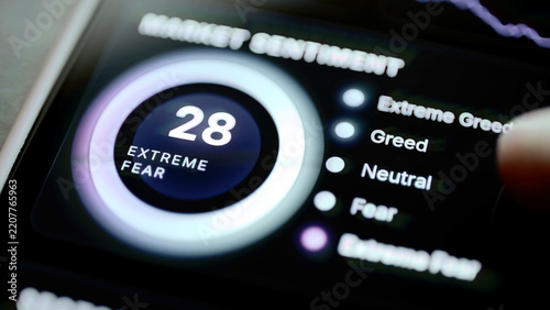 Fotografie Market sentiment score 28 with Extreme Fear
