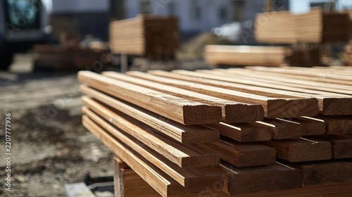 Close-Up View of Wooden Furniture at Construction Site