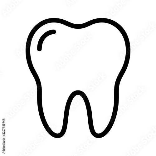 Minimalist Line Art Tooth Molar Healthcare Symbol Icon Illustration