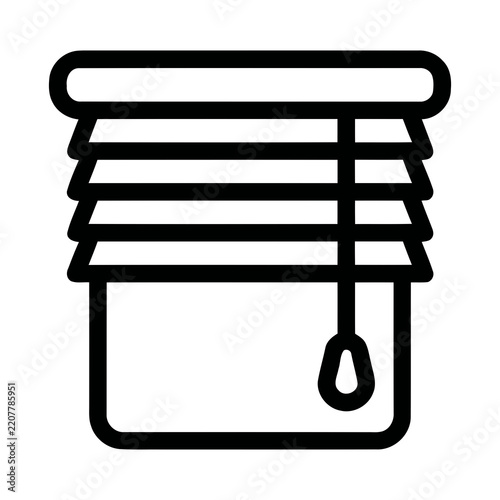 Minimalist Outline Window Blind Louver Home Interior Equipment Icon