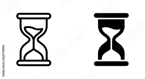 Hourglass icons represent time management and countdowns.
