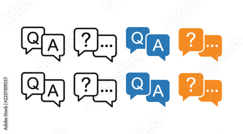 Question And Answer Chat Bubble Icons