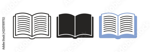 Set Of Three Open Book Icons
