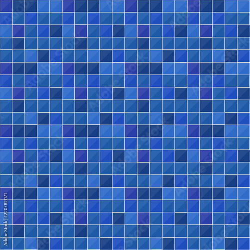 Blue zellige mosaic ceramic tiles seamless pattern hand cut Moroccan tile texture
