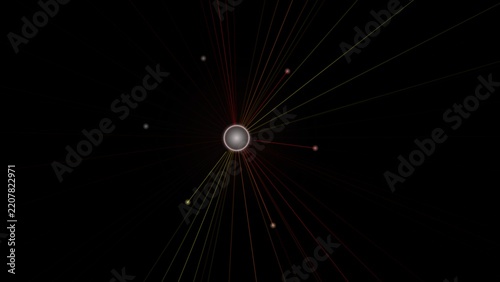 Total solar eclipse showing a glowing corona with long radiant light rays against a deep black background