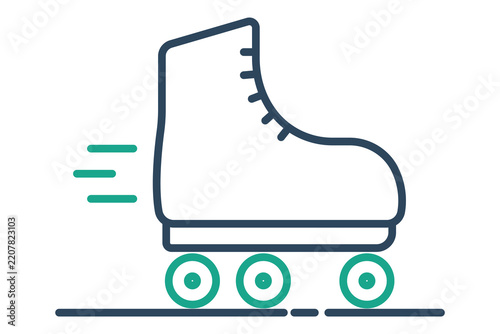 Roller Skating icon. line icon style. icon related to sport. recreation elements vector illustration
