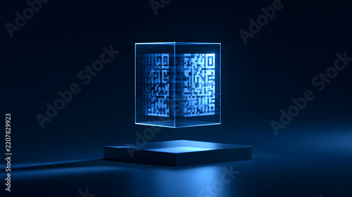 Glowing QR Code Scan Concept