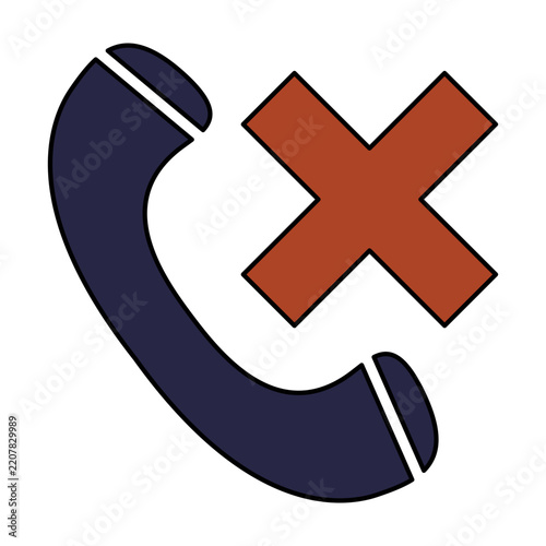 Phone No Calls Icons Symbol Communications Communicate Flat Art Illustration Calling Drawing Contact Mobile Technology Telephone Tell None